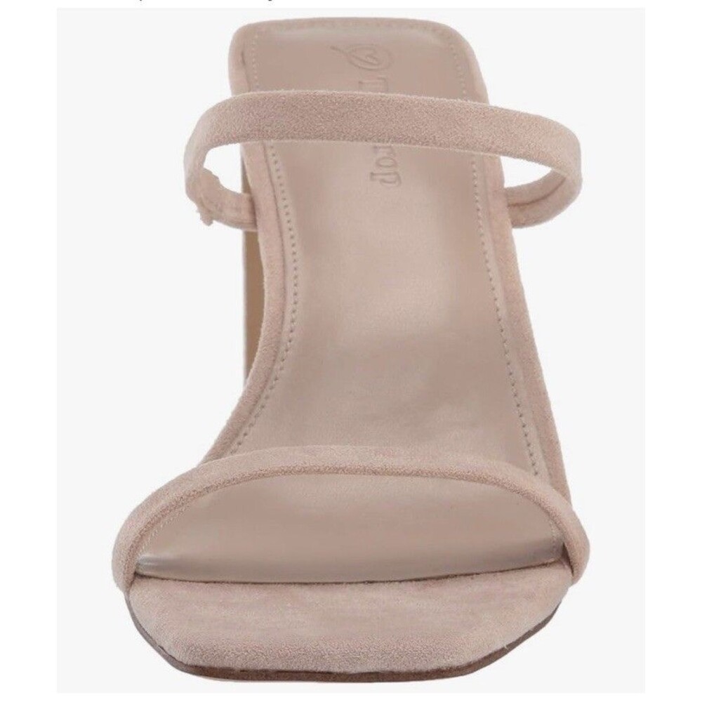 NWT The Drop Women's Avery Square Toe Two Strap High Heeled Sandal Size 7 Beige - Picture 6 of 13